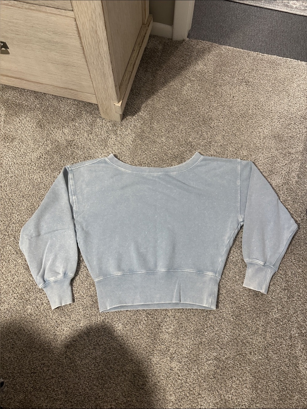 aerie Light Blue go to off shoulder Pullover Sweatshirt